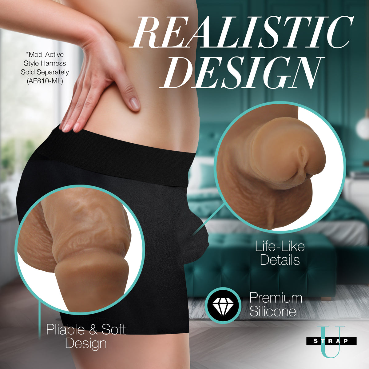 3.6" Silicone Packer Dildo - Medium, Silicone (view 3)
