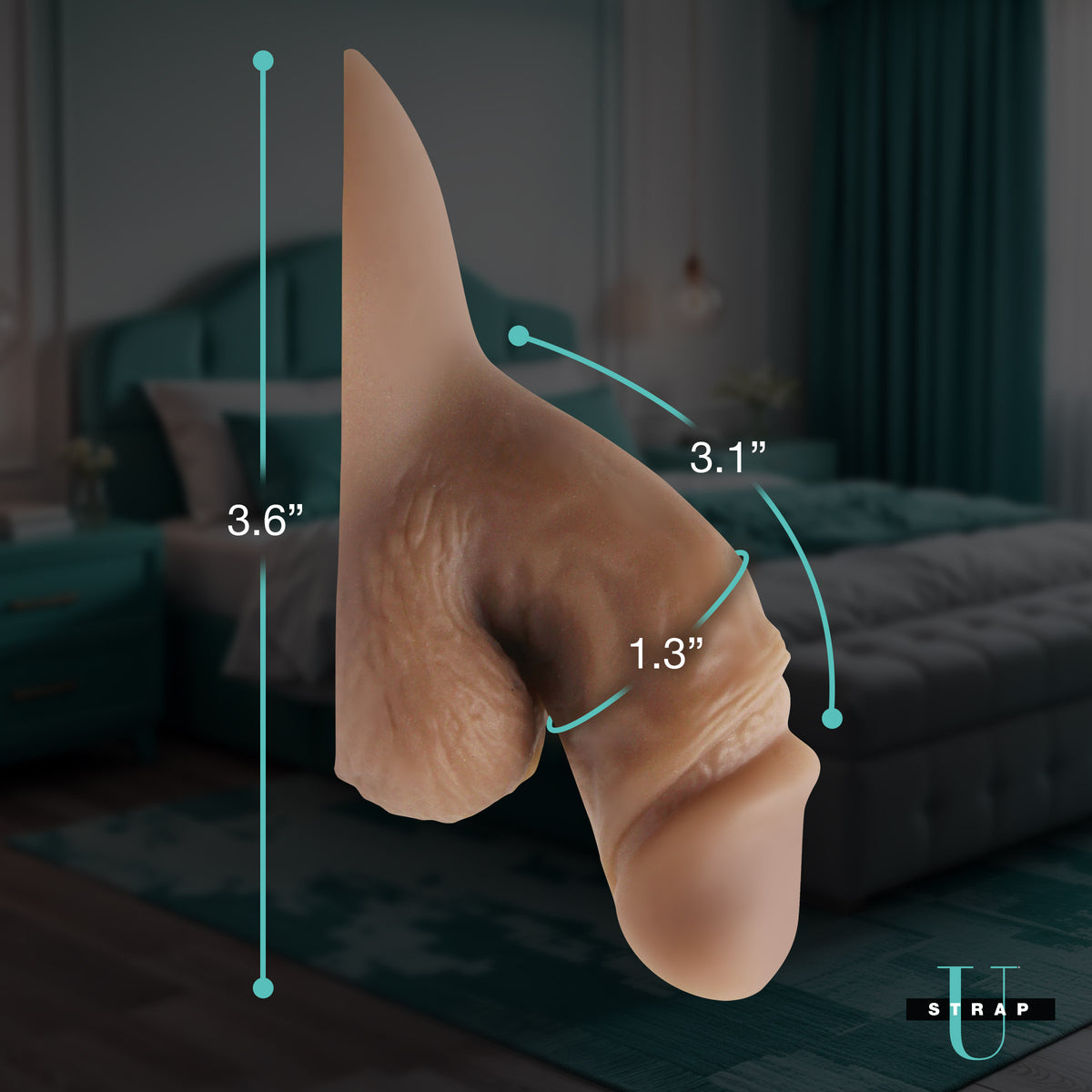 3.6" Silicone Packer Dildo - Medium, Silicone (view 4)