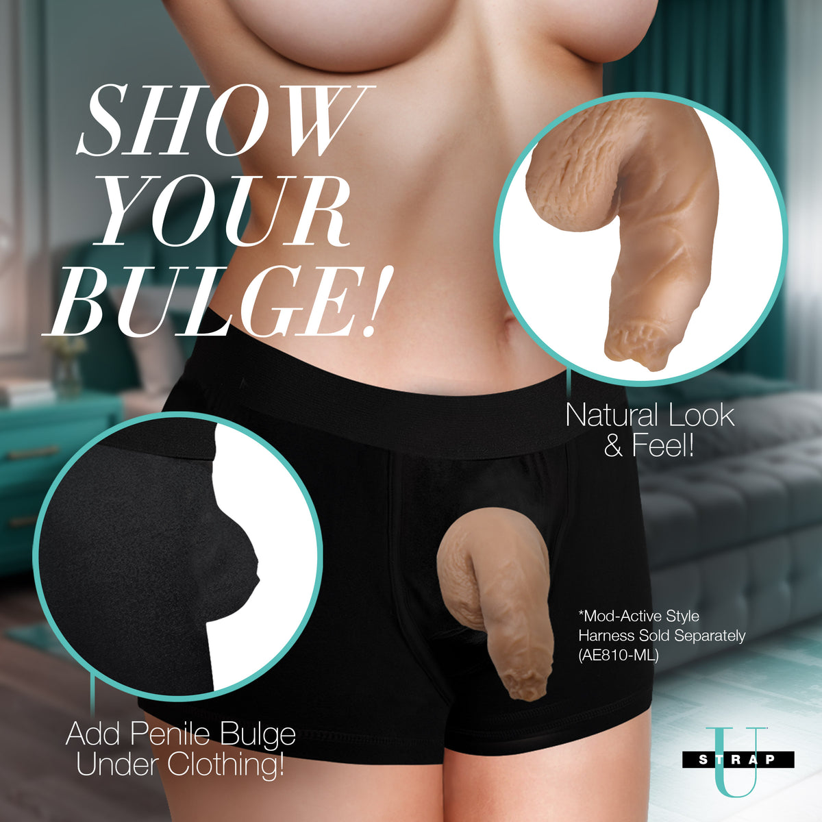 5.1" Uncut Silicone Packer Dildo - Medium, Silicone (view 2)