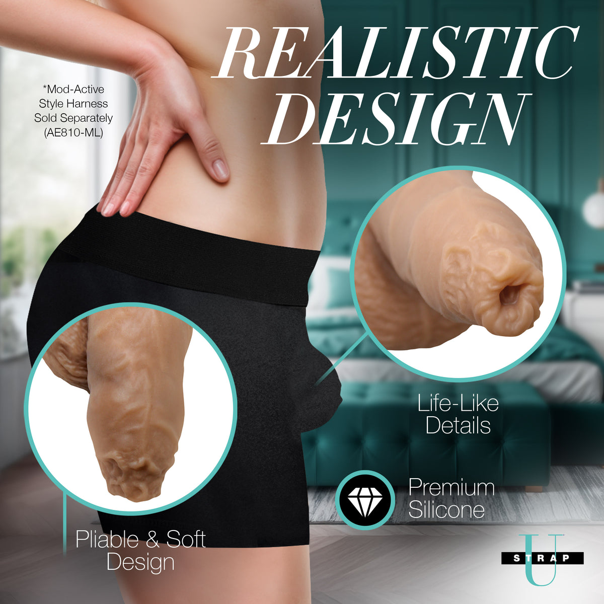 5.1" Uncut Silicone Packer Dildo - Medium, Silicone (view 3)