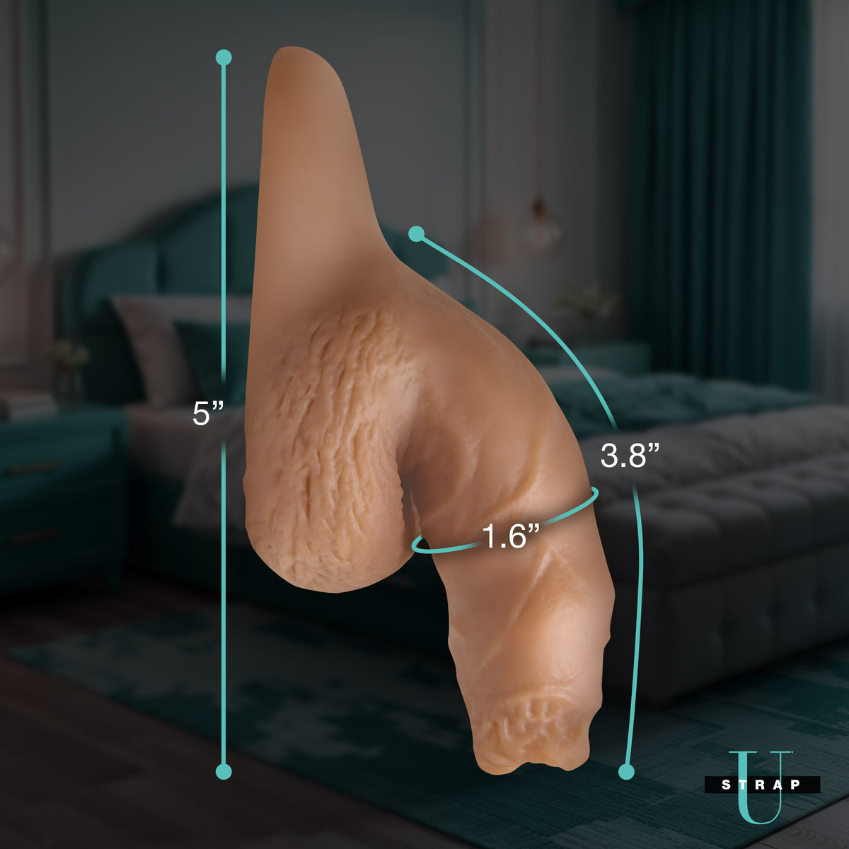 5.1" Uncut Silicone Packer Dildo - Medium, Silicone (view 4)