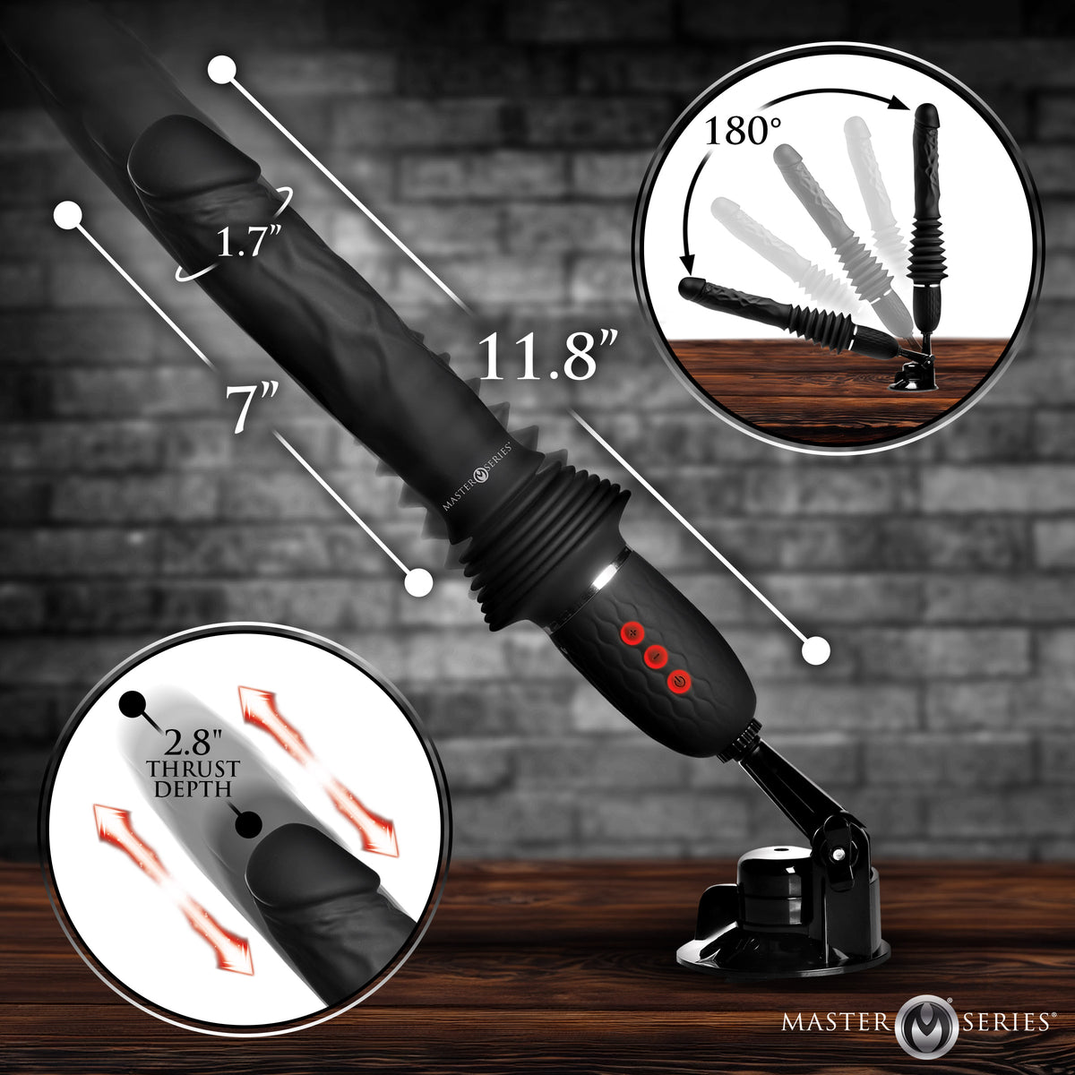 Ultimate Power Pounder Vibrating &amp; Thrusting Silicone Dildo w/ Remote, Silicone (view 4)