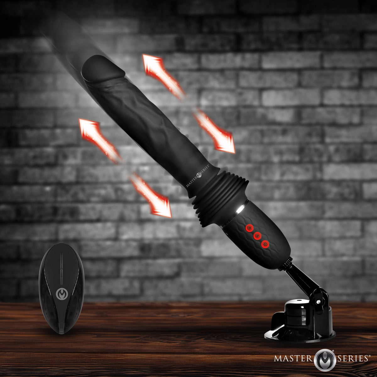 Ultimate Power Pounder Vibrating &amp; Thrusting Silicone Dildo w/ Remote, Silicone