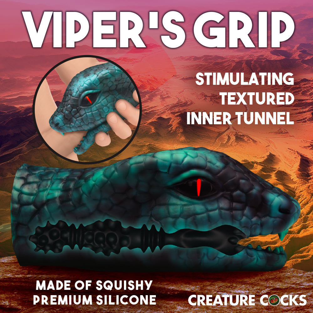 Serpentine Stroker Silicone Masturbator - Green, Silicone