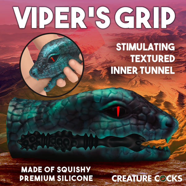 Serpentine Stroker Silicone Masturbator - Green, Silicone