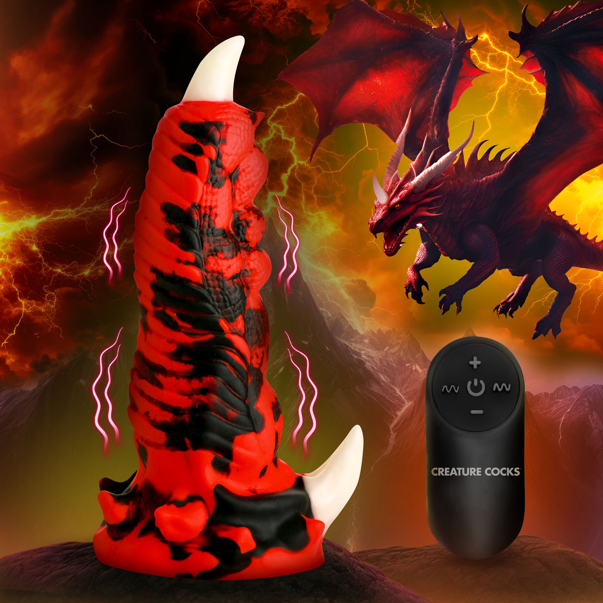Red Talon Vibrating Silicone Dildo, Silicone