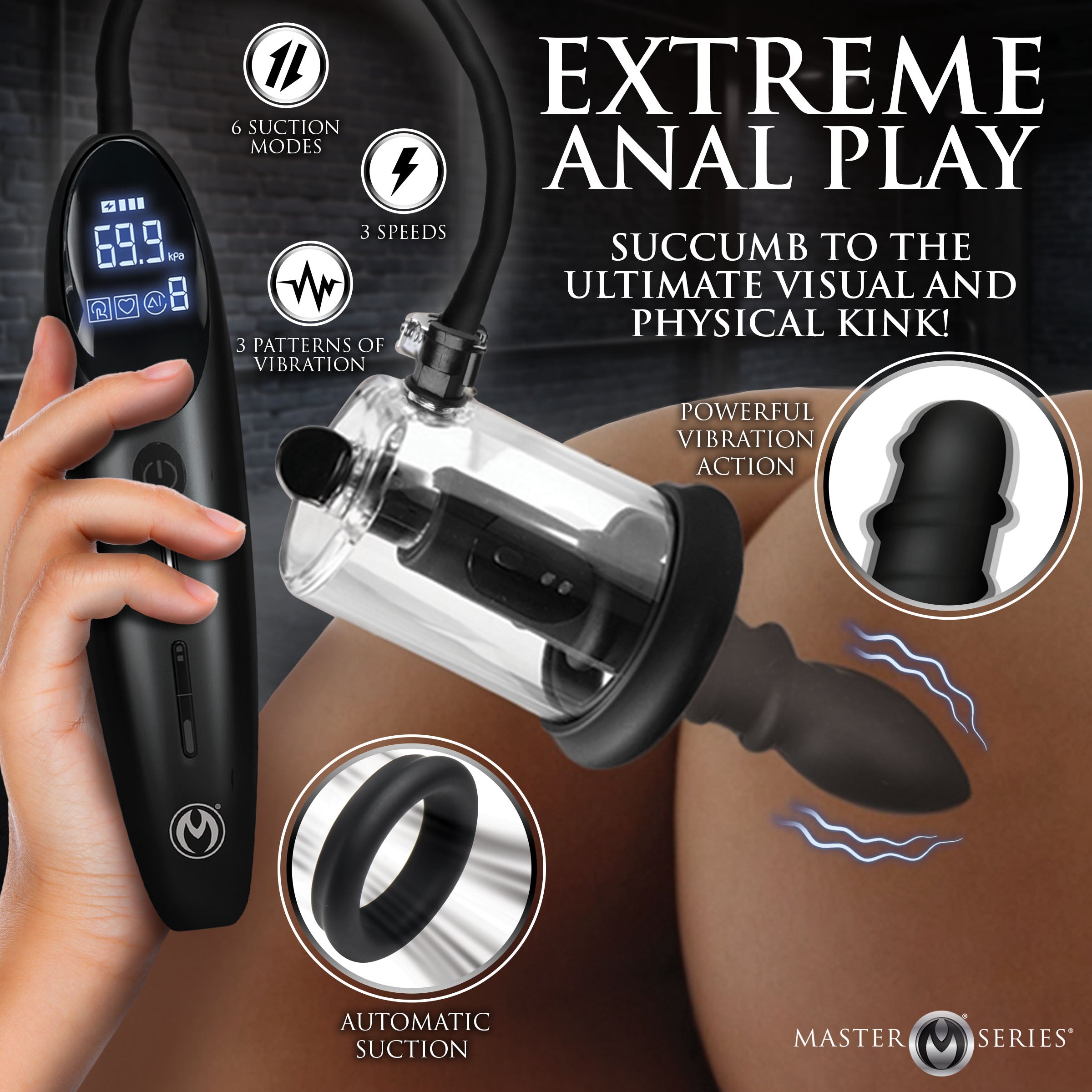 Rosebud Driller Deluxe Set Vibrating Silicone Rosebud Pump