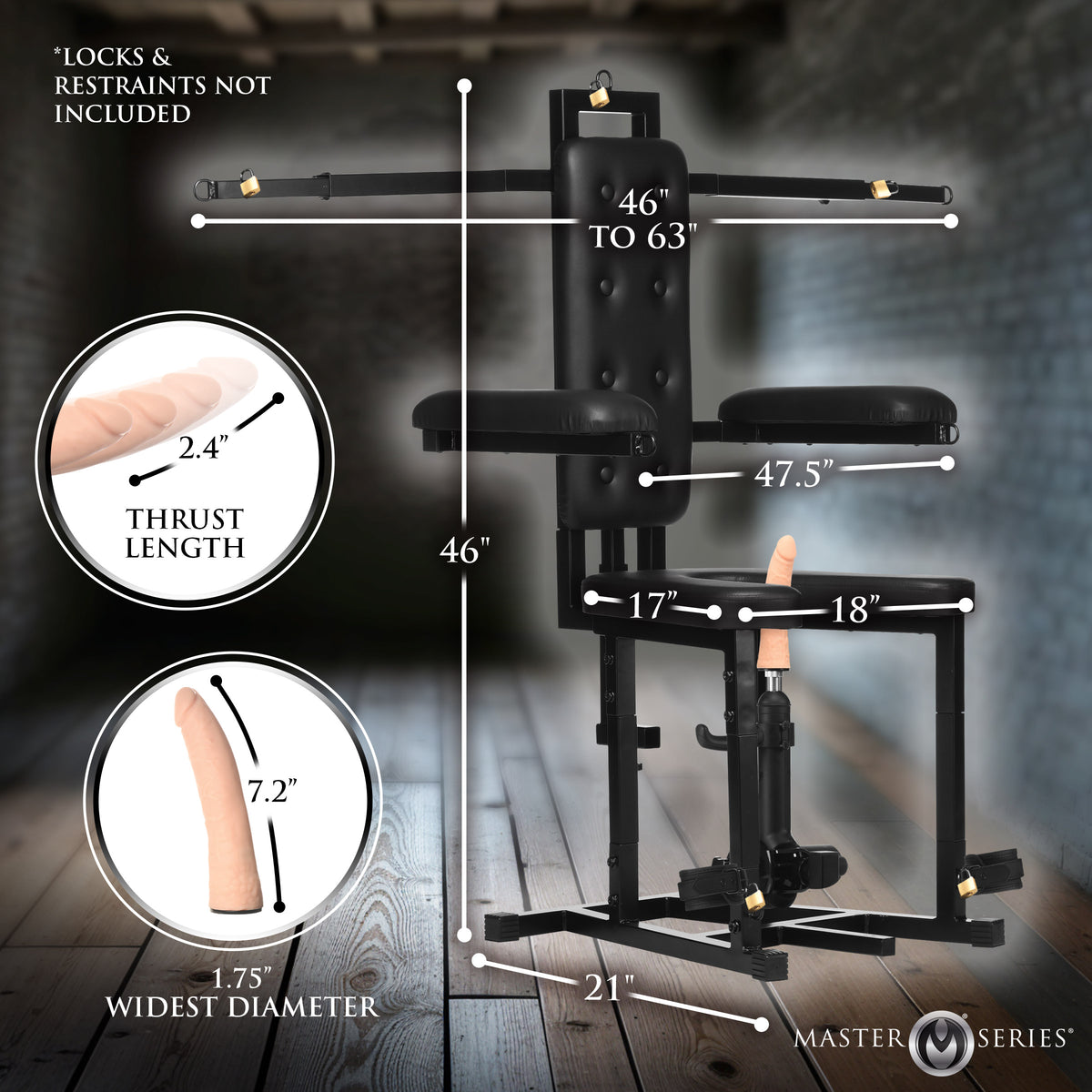 Enforcer Chair with Sex Machine, Silicone (view 6)