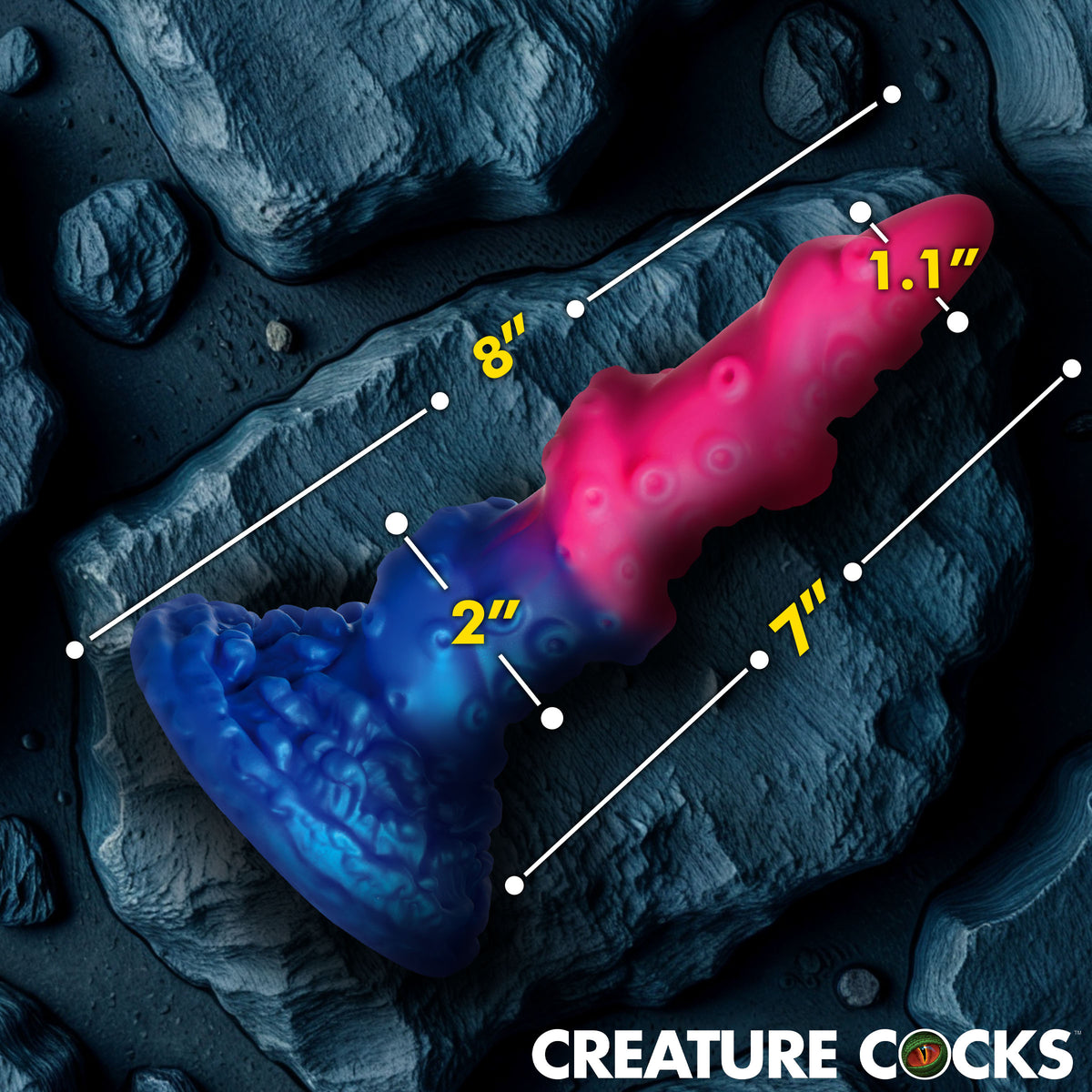 Deluxe Lord Kraken Vibrating Glow-in-the-Dark Silicone Dildo, Silicone (view 3)