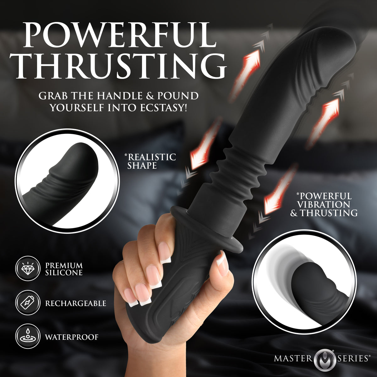 Power Thrust Thrusting Silicone Vibrator, Silicone (view 2)