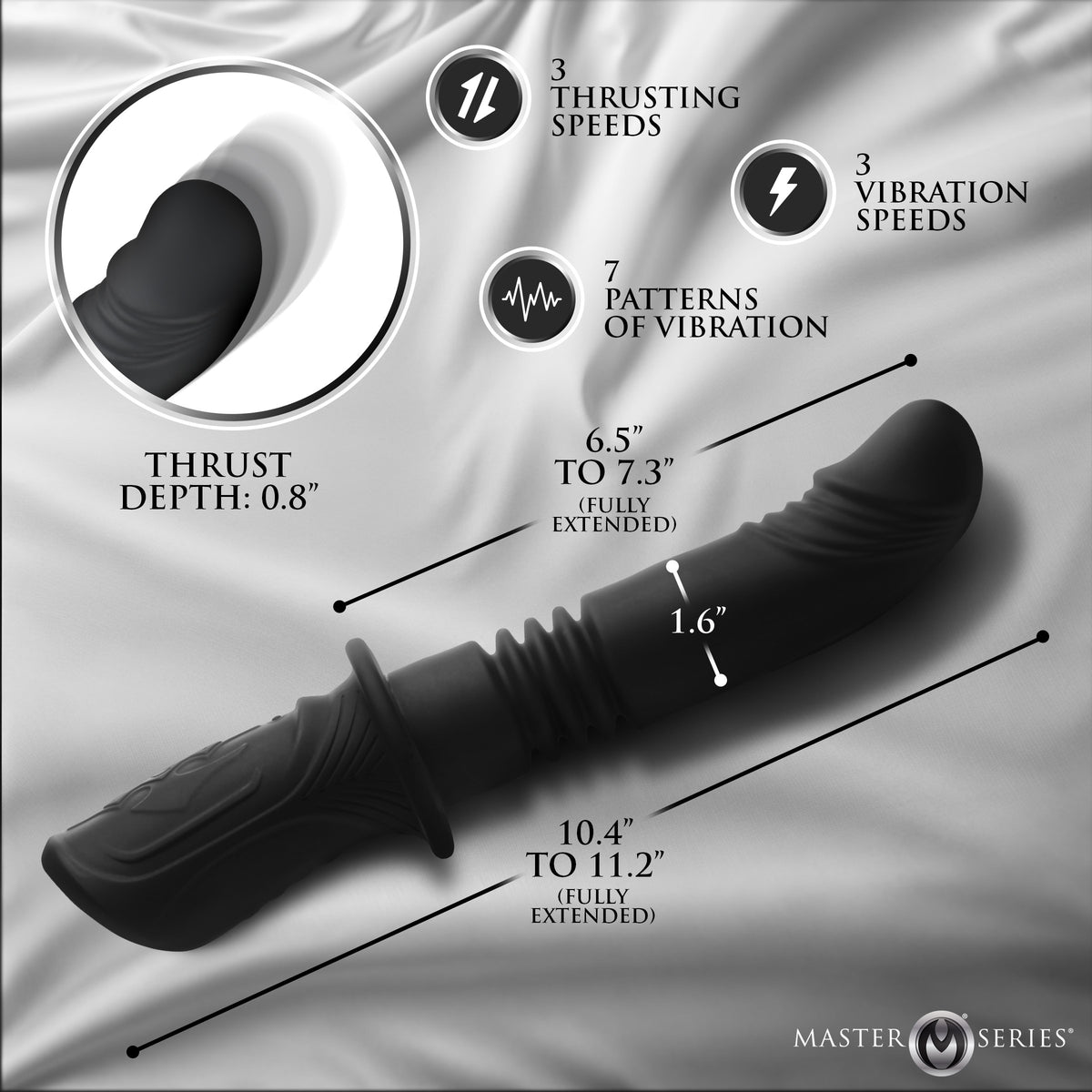 Power Thrust Thrusting Silicone Vibrator, Silicone (view 3)