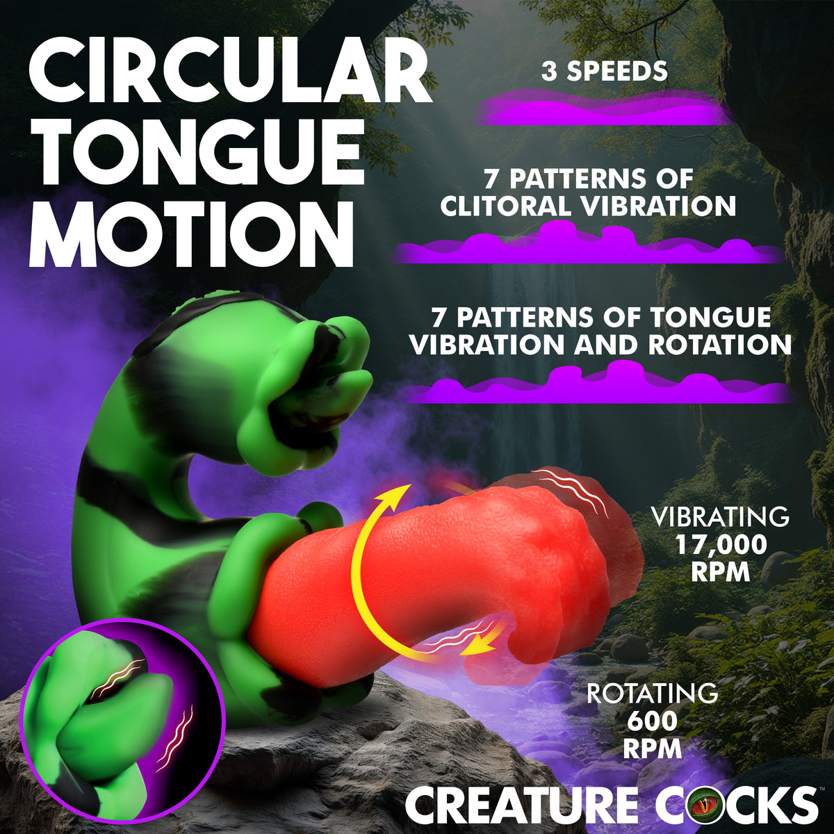 Tongue Lasher Silicone Vibrator – clitoral suction toy, Silicone (view 2)