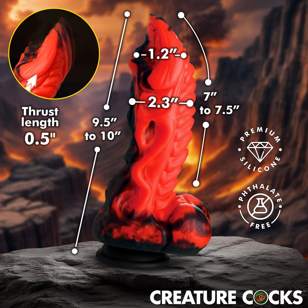 Dragon Thrust Thrusting &amp; Vibrating Silicone Dildo, Silicone (view 4)