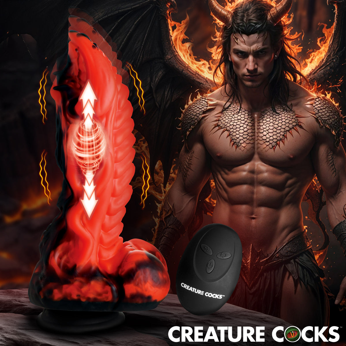 Dragon Thrust Thrusting &amp; Vibrating Silicone Dildo, Silicone