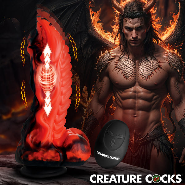 Dragon Thrust Thrusting &amp; Vibrating Silicone Dildo, Silicone
