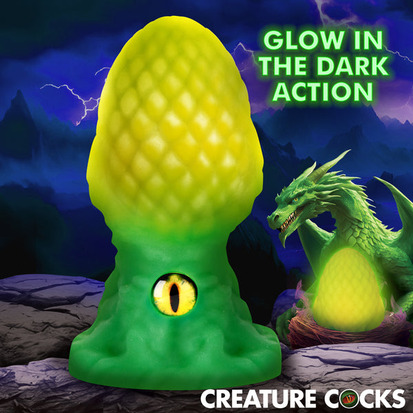 Eye of the Dragon Silicone Butt Plug - Green, Silicone