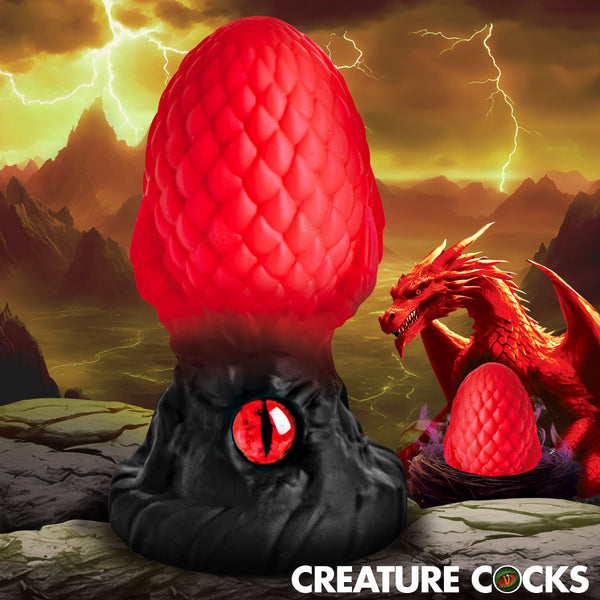 Eye of the Dragon Silicone Butt Plug - Red, Silicone