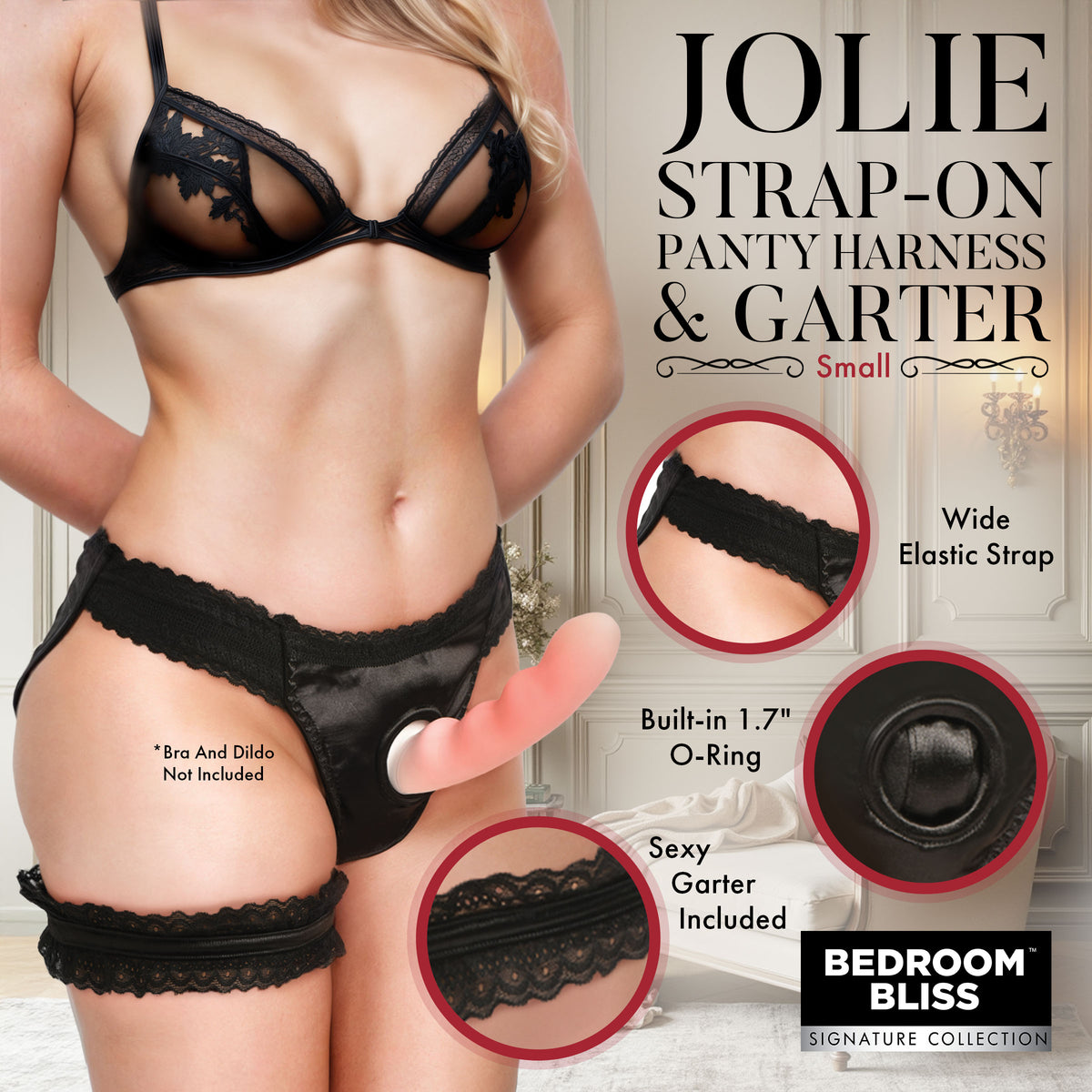 Jolie Strap-On Panty Harness &amp; Garter - Small – strap-on and harness, Fabric (view 2)