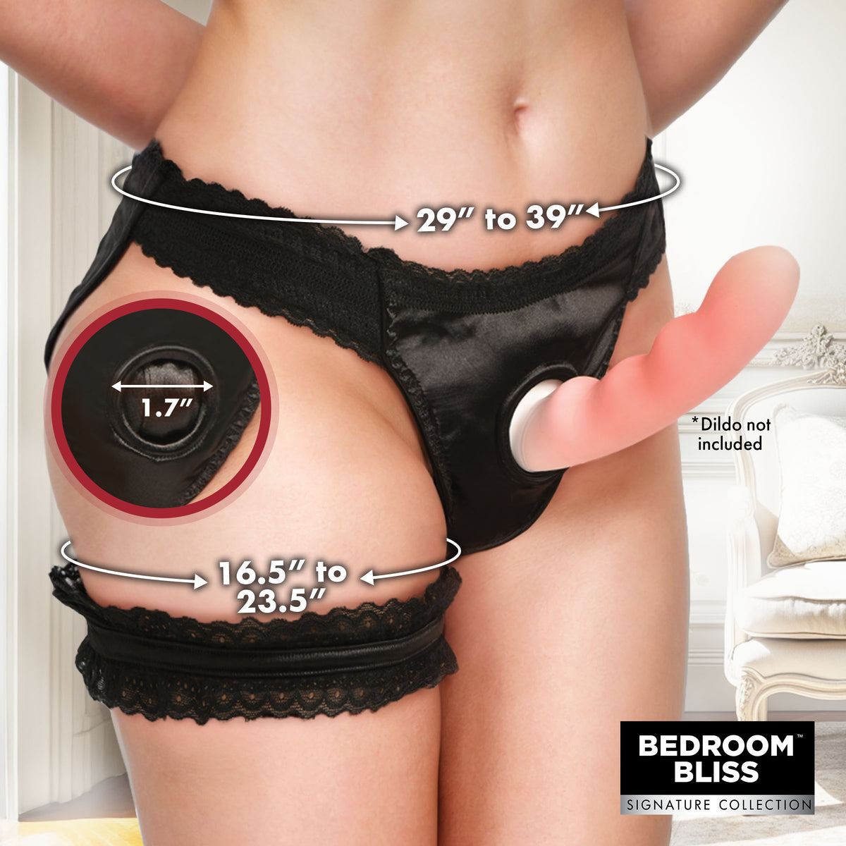 Jolie Strap-On Panty Harness &amp; Garter - Small – strap-on and harness, Fabric (view 4)