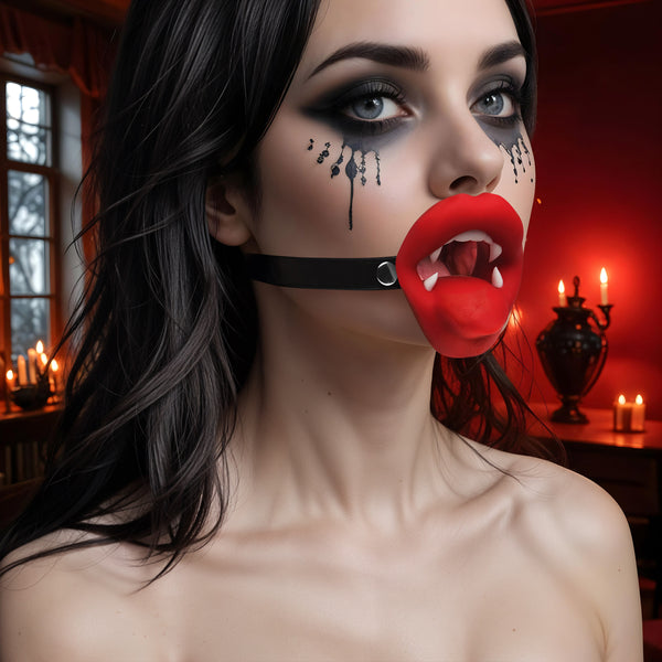 Vampire Vibrating Mouth Gag, Silicone