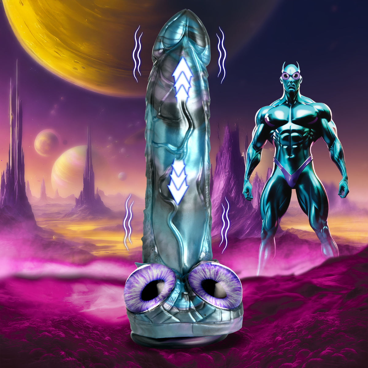Astro-Thrust Thrusting and Vibrating Silicone Dildo, Silicone