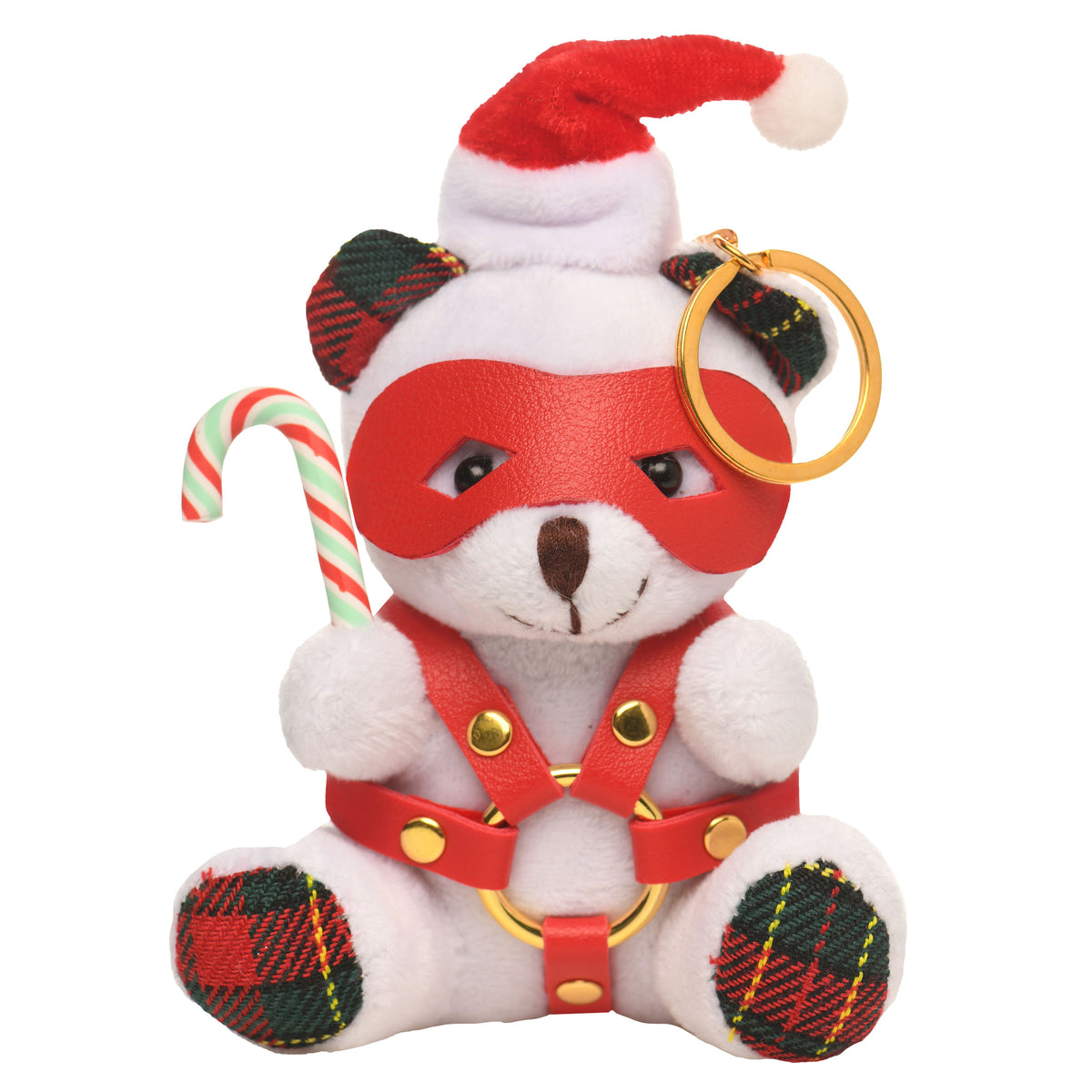 Holiday Bondage Bear Keychain - White – restraints and cuffs, Metal (view 6)