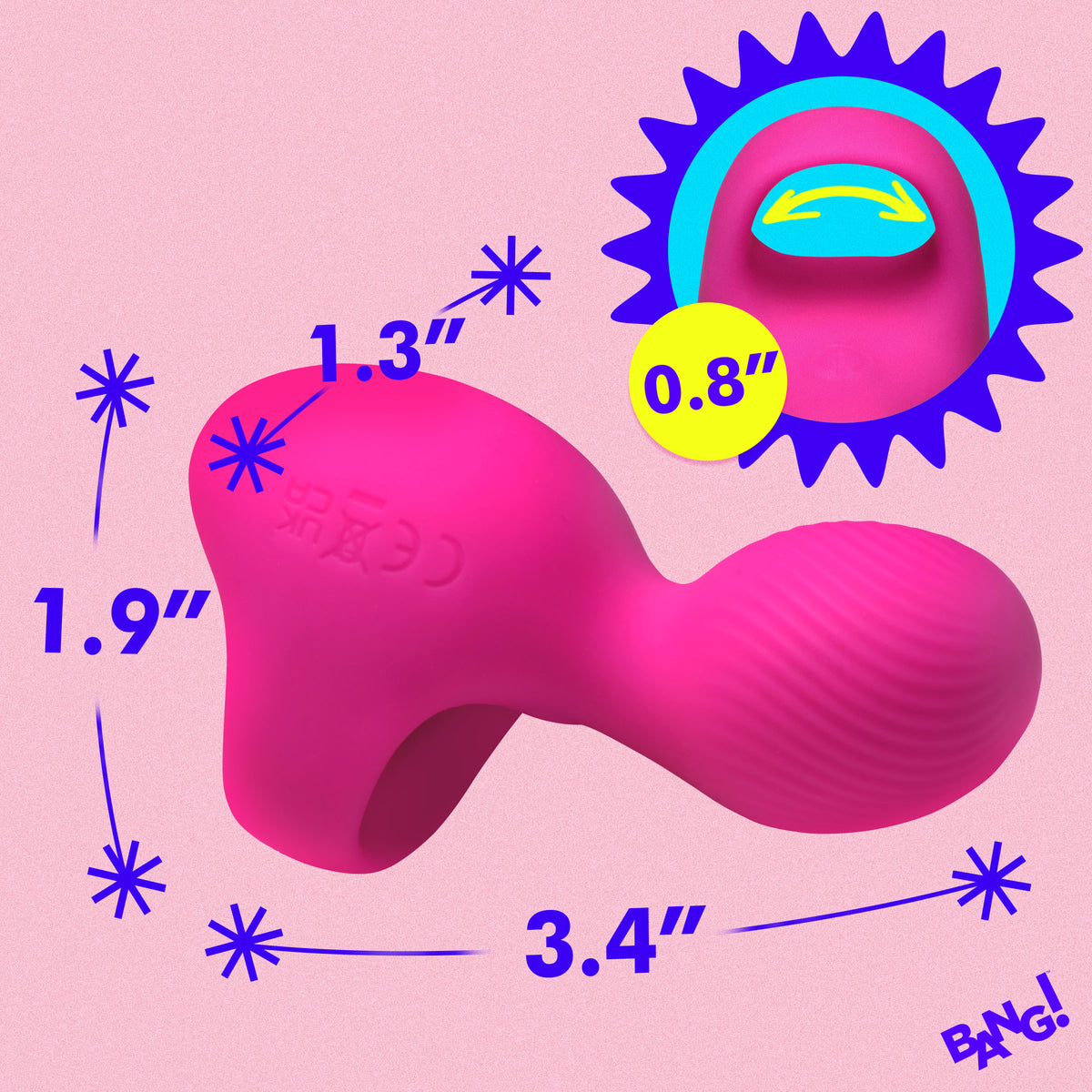 Silicone Finger Vibrator - Pink, Silicone (view 4)