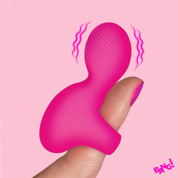 Silicone Finger Vibrator - Pink, Silicone