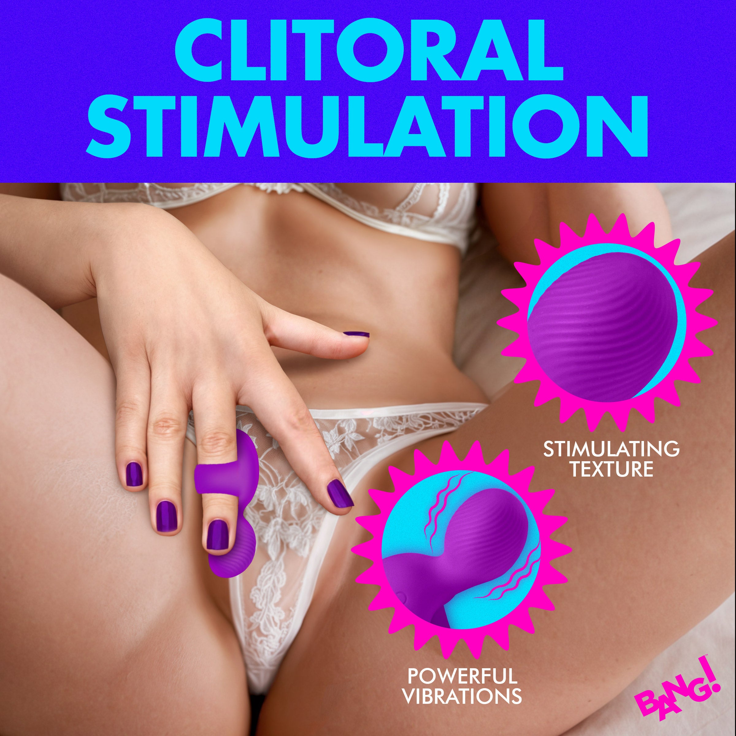 Silicone Finger Vibrator - Purple