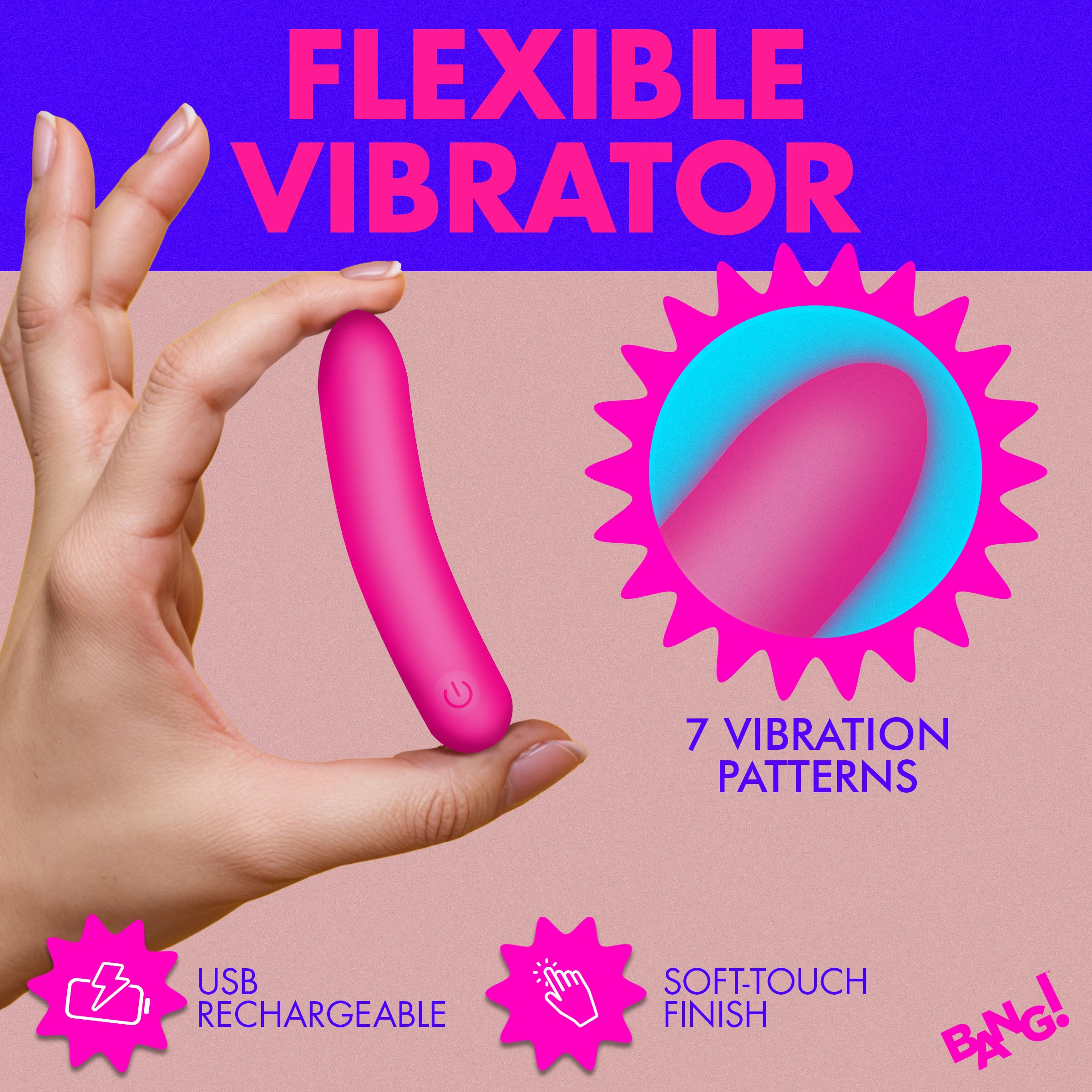 Tapered Flexible Silicone Bullet - Pink