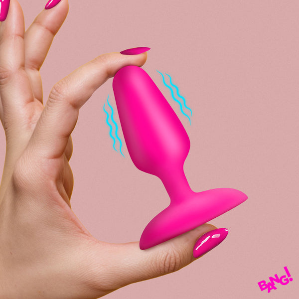 Flexible Vibrating Silicone Butt Plug - Pink, Silicone