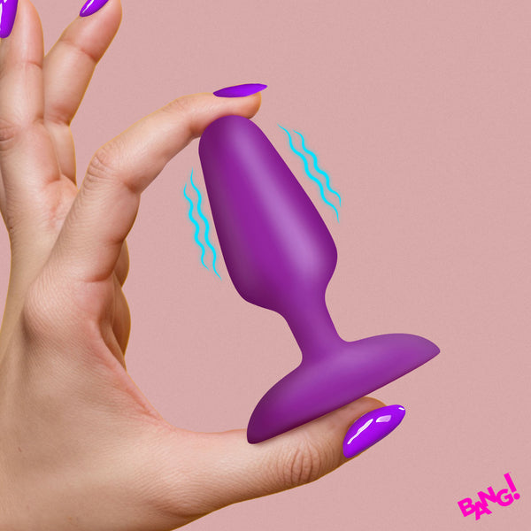 Flexible Vibrating Silicone Butt Plug - Purple, Silicone