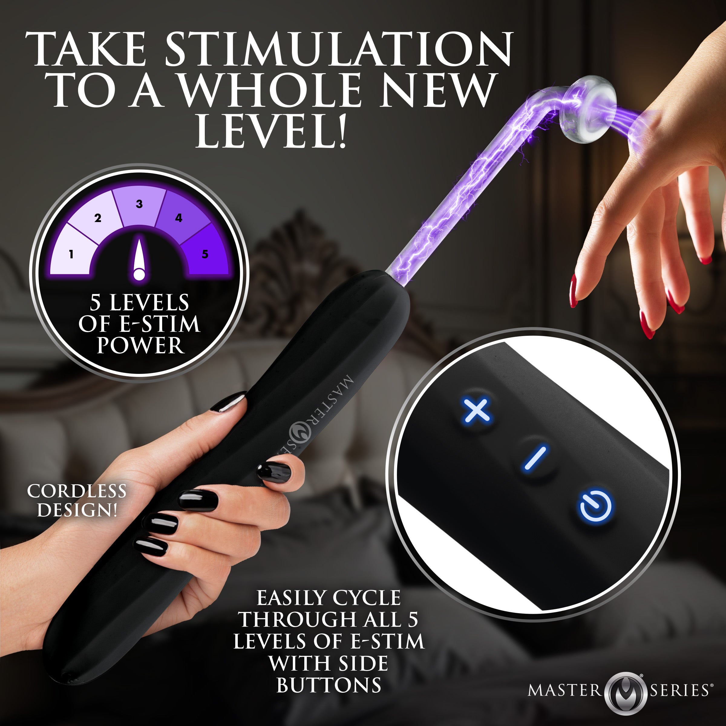 Elektra Rechargeable Violet Wand - Black