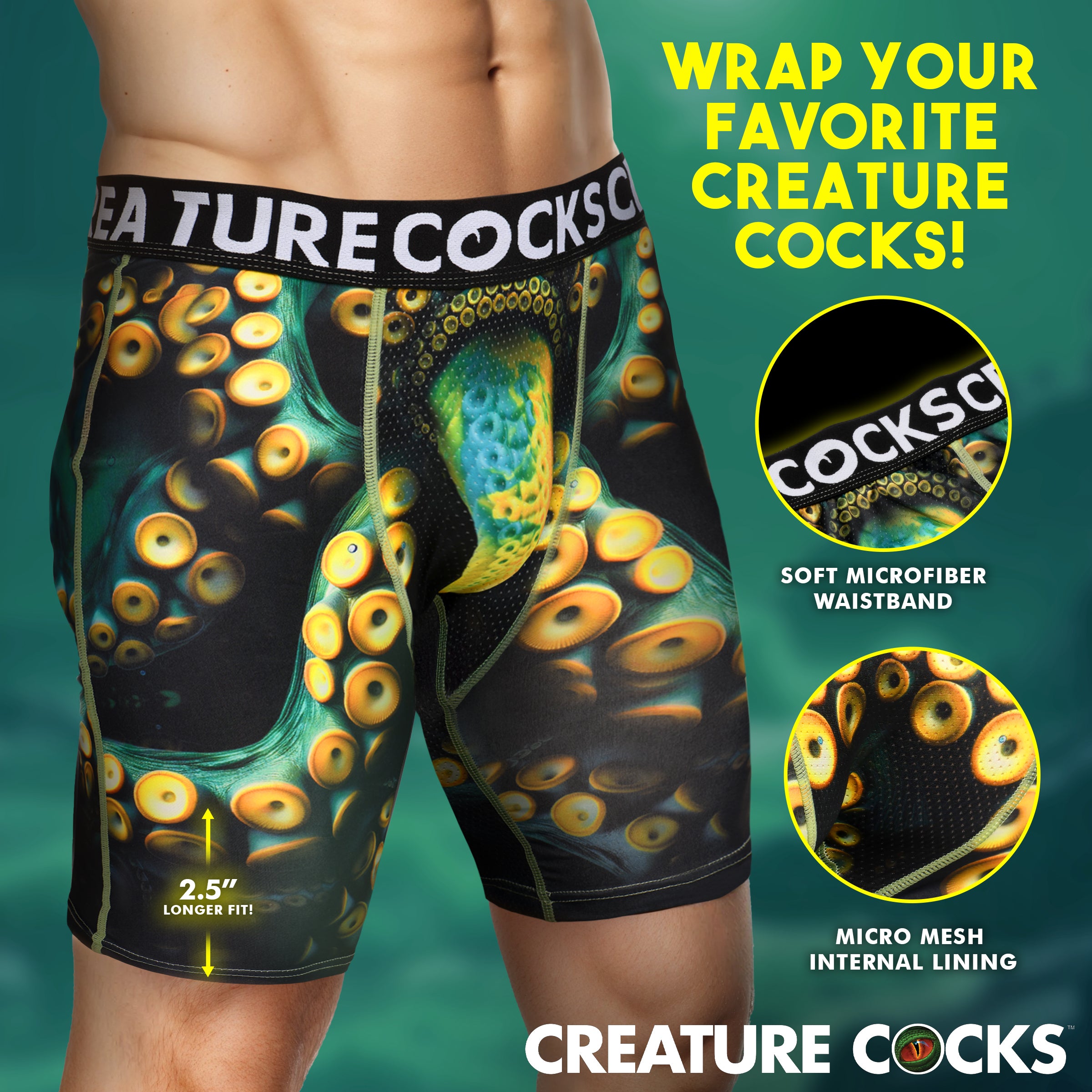 Creature Wear Monstropus Tentacled Monster Boxer Shorts - Small