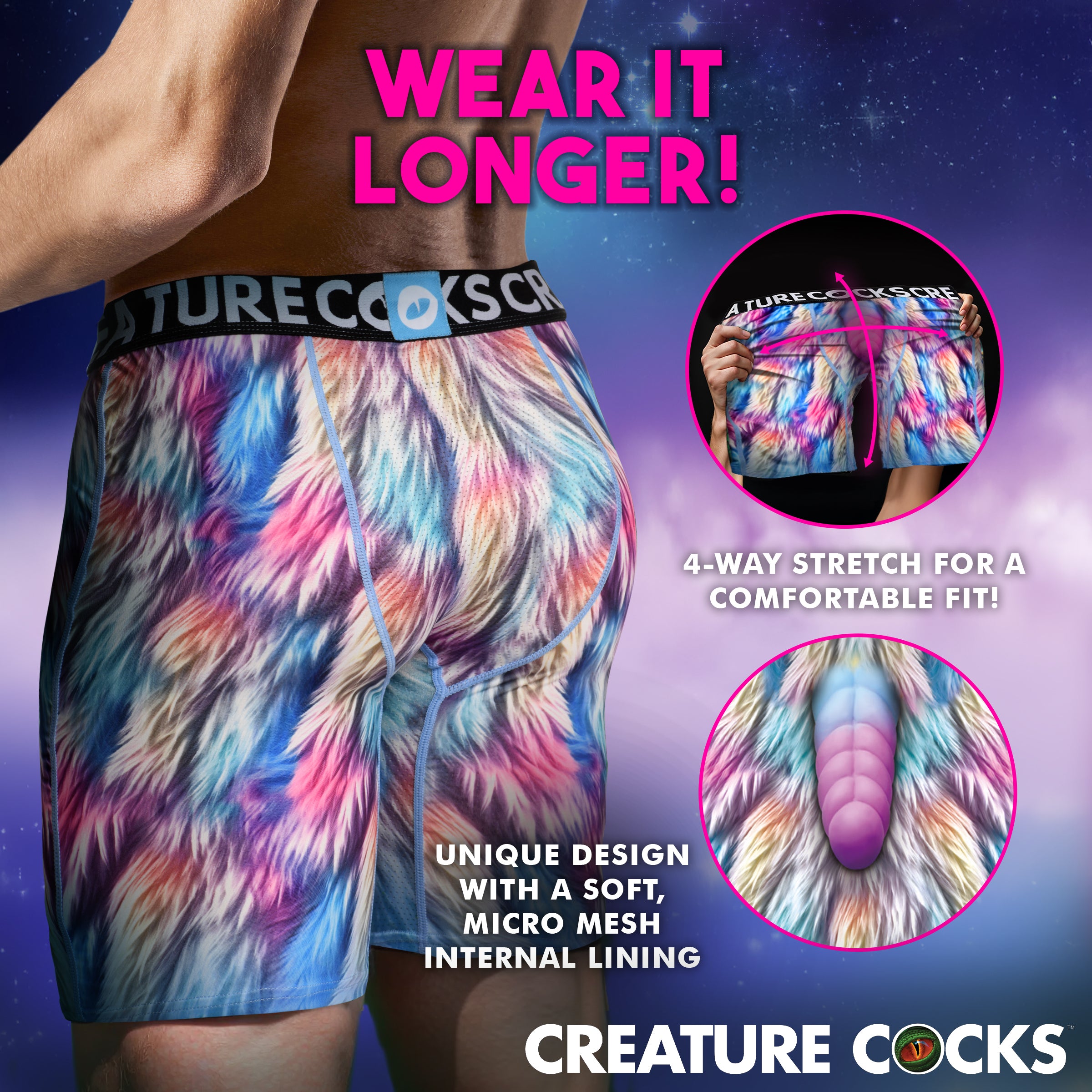 Creature Wear Mystique Unicorn Boxer Shorts - Large