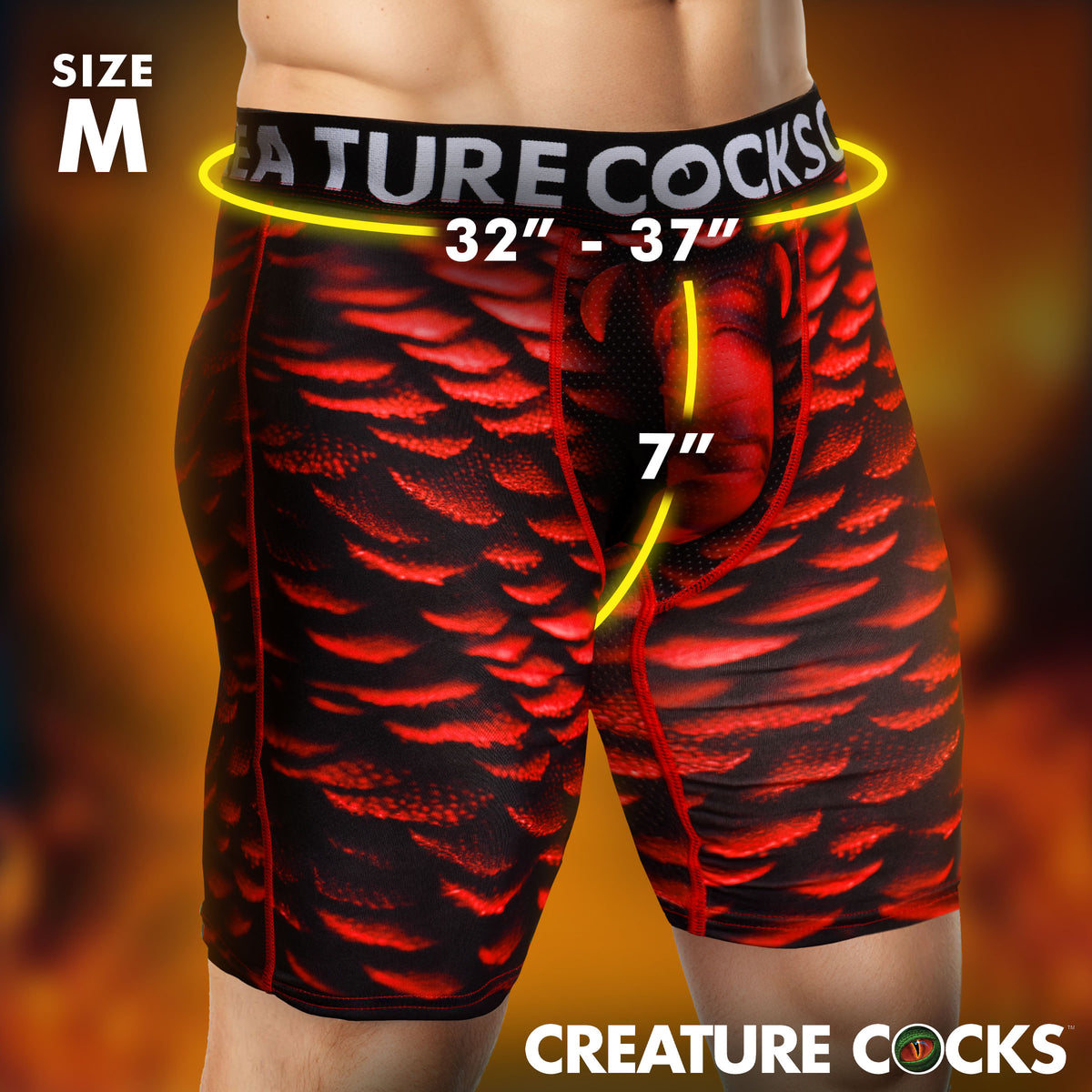Creature Wear Horny Devil Demon Boxer Shorts - Medium, Fabric (view 6)