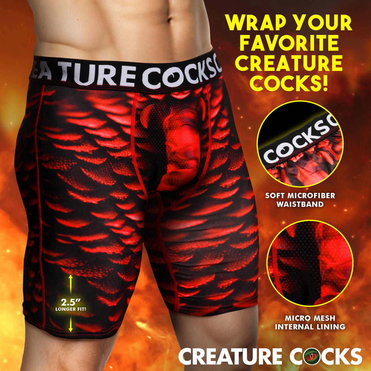 Creature Wear Horny Devil Demon Boxer Shorts - Large, Fabric (view 4)