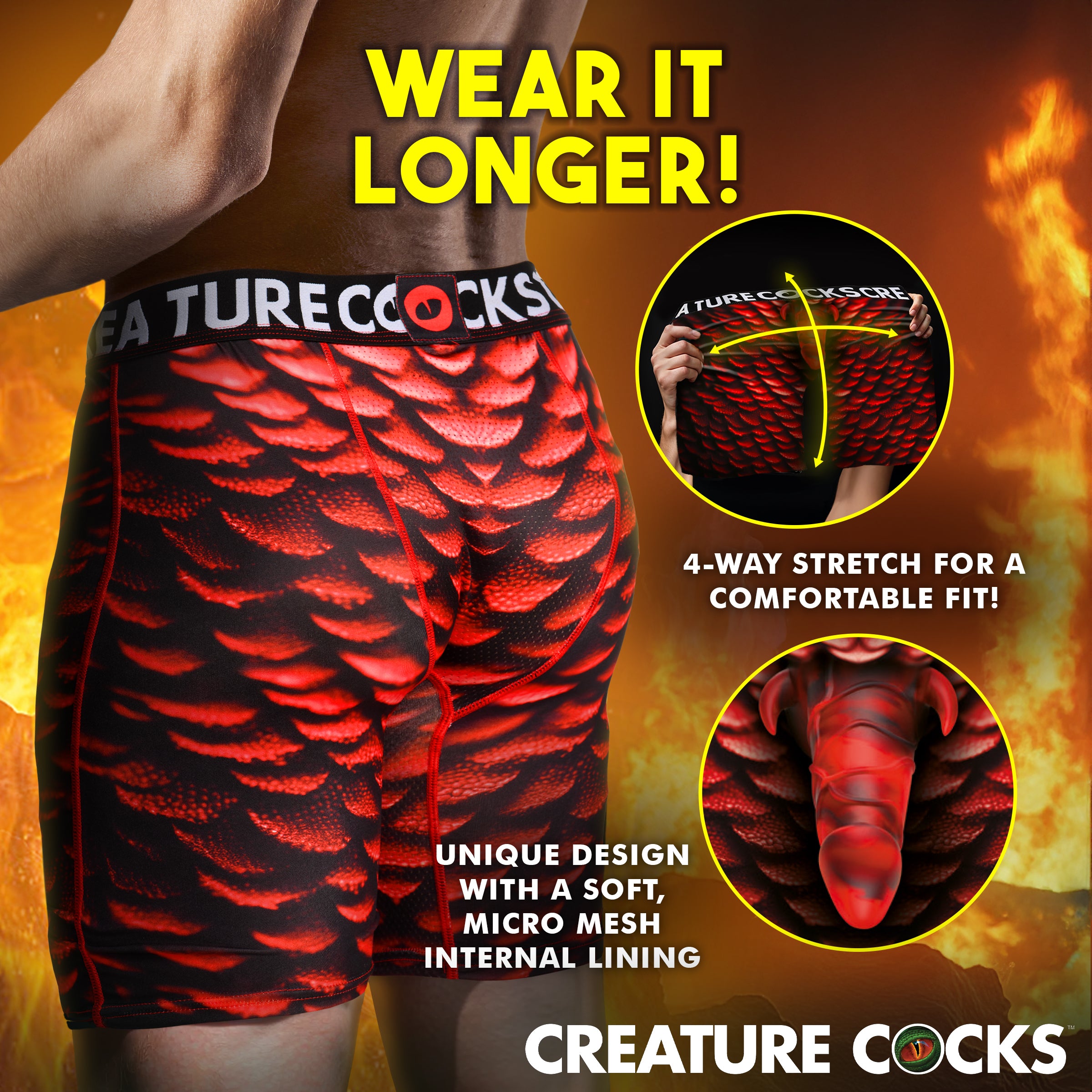 Creature Wear Horny Devil Demon Boxer Shorts - Large