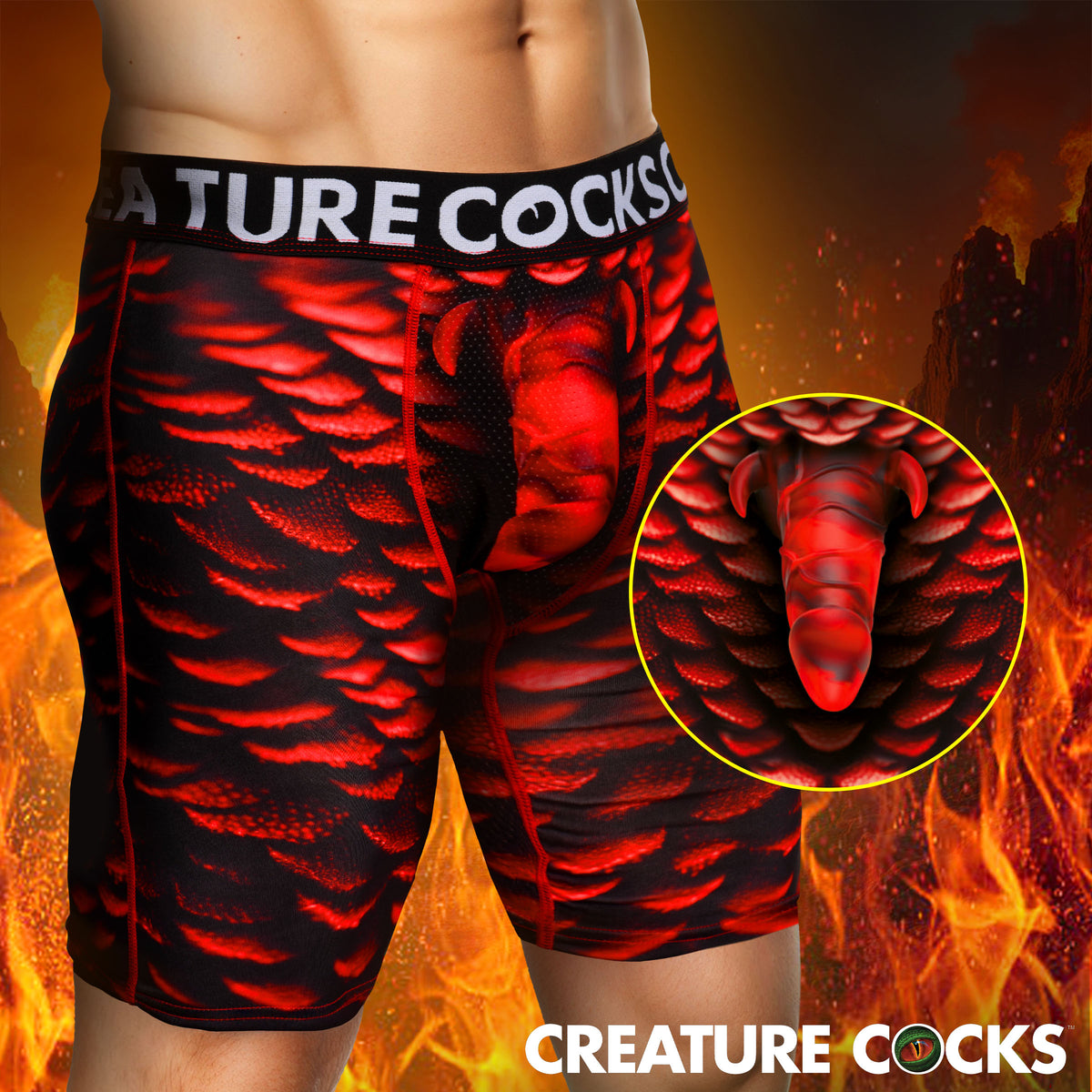 Creature Wear Horny Devil Demon Boxer Shorts - Medium, Fabric