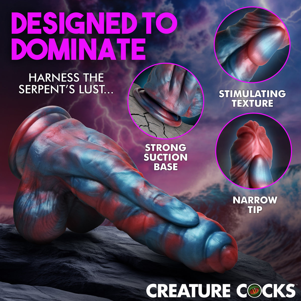 Hydra X Vibrating Silicone Dildo, Silicone (view 3)