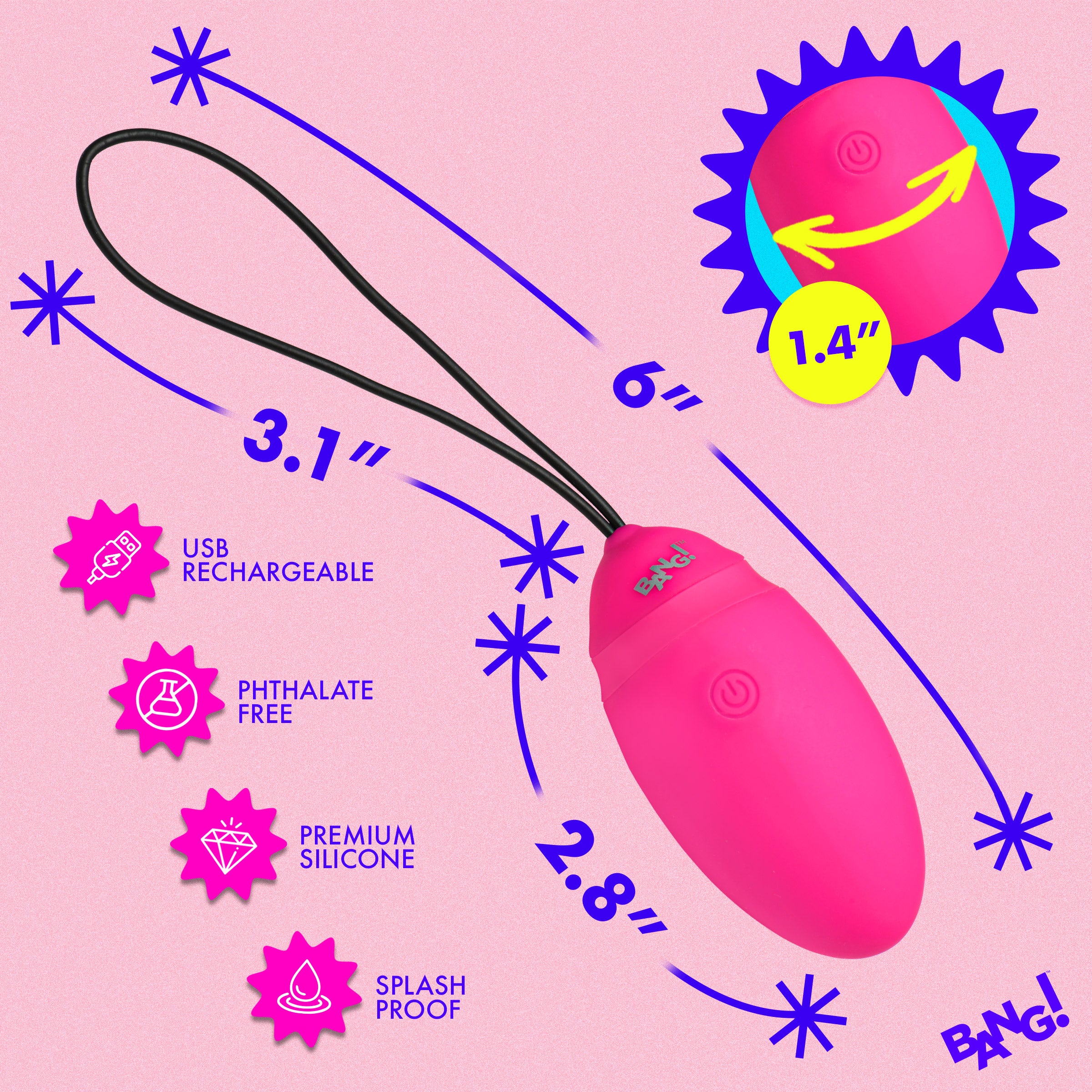 Vibrating Silicone Egg with Digital Remote
