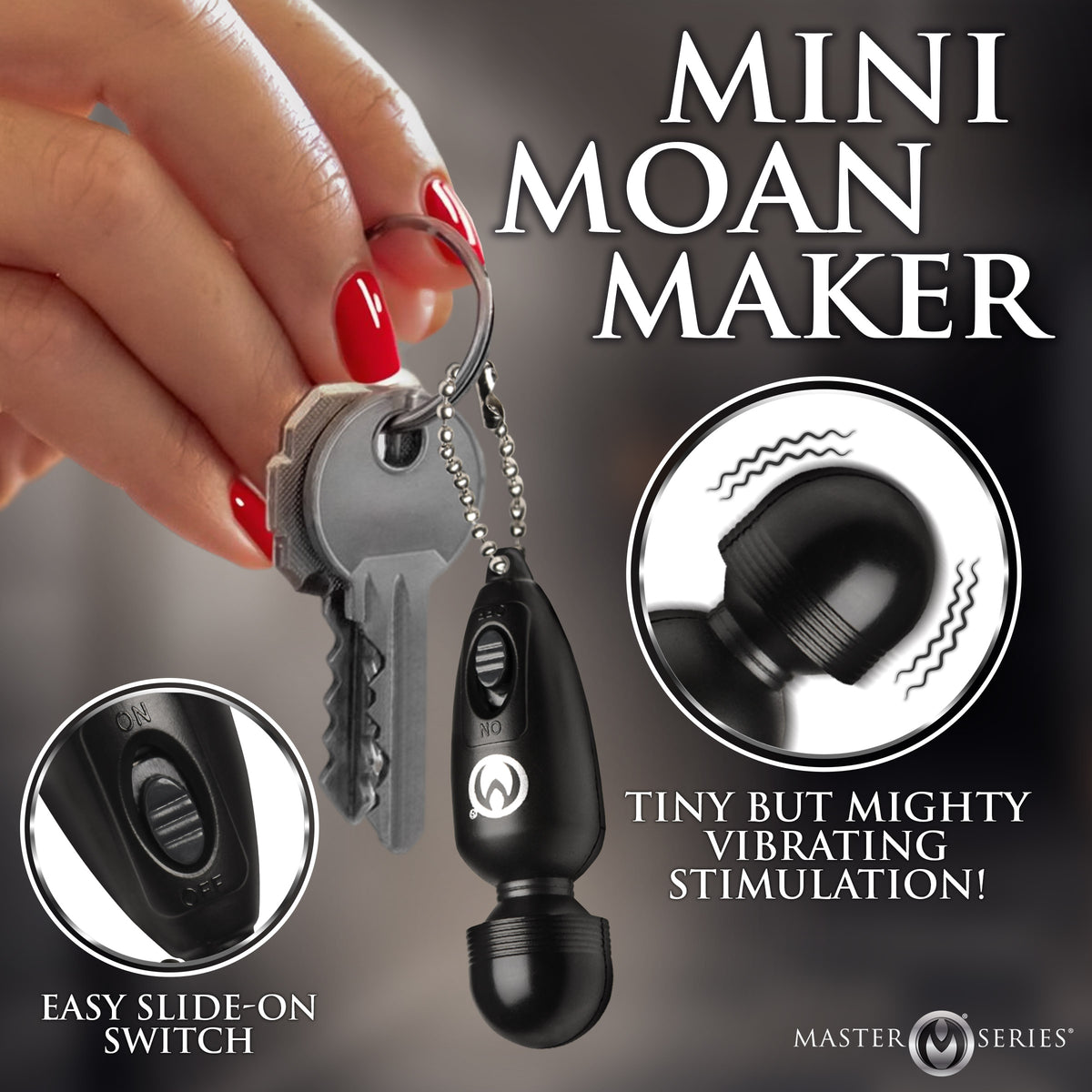 Thunderstick Mini Vibrating Wand Keychain – wand massager, Metal (view 2)