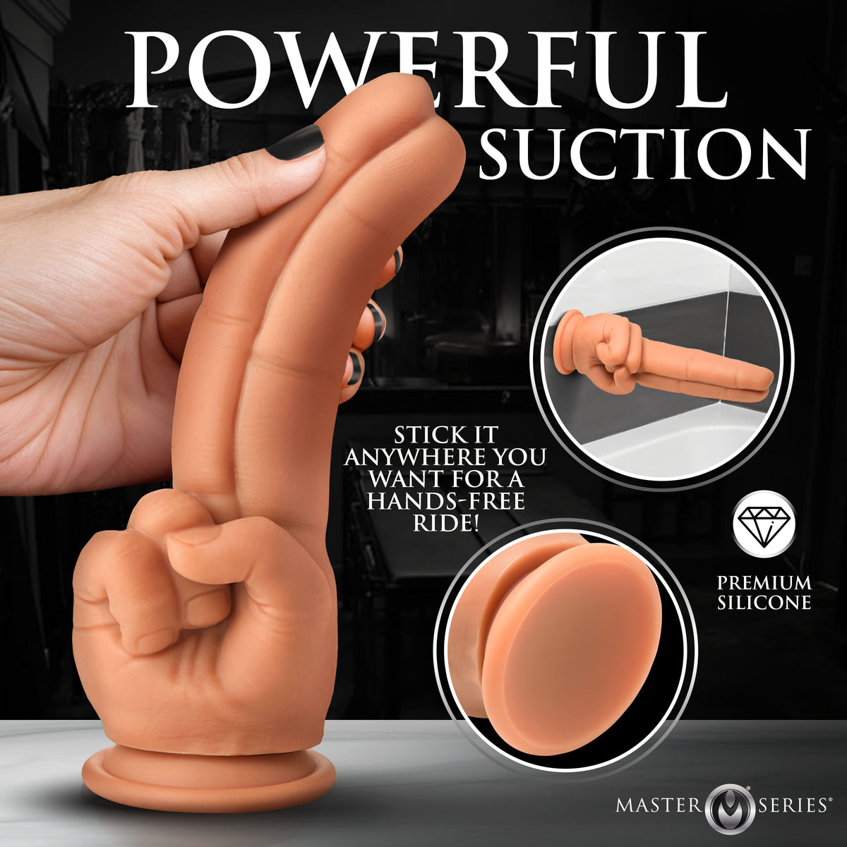 The Pleaser Double Finger Silicone Dildo, Silicone (view 3)