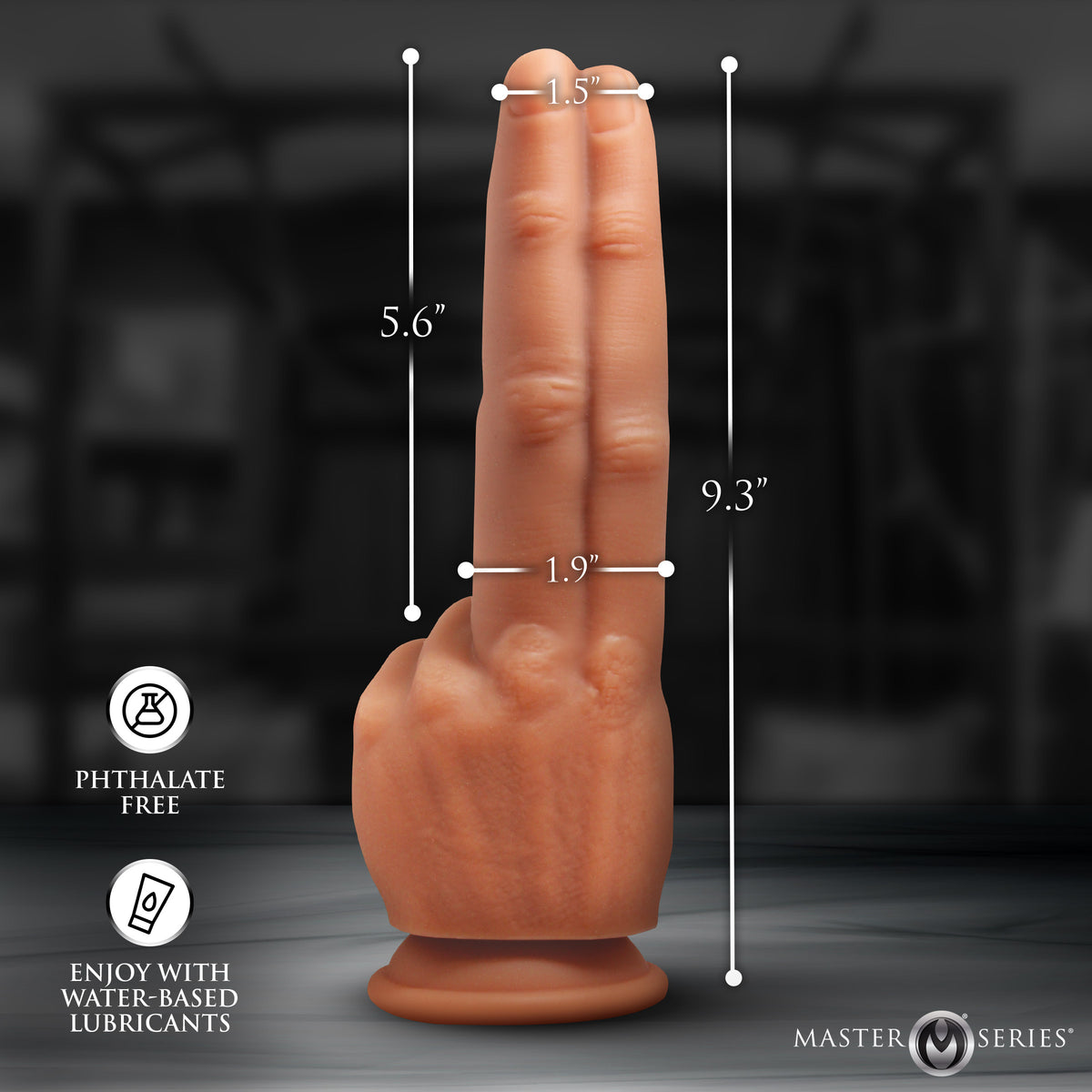 The Pleaser Double Finger Silicone Dildo, Silicone (view 4)