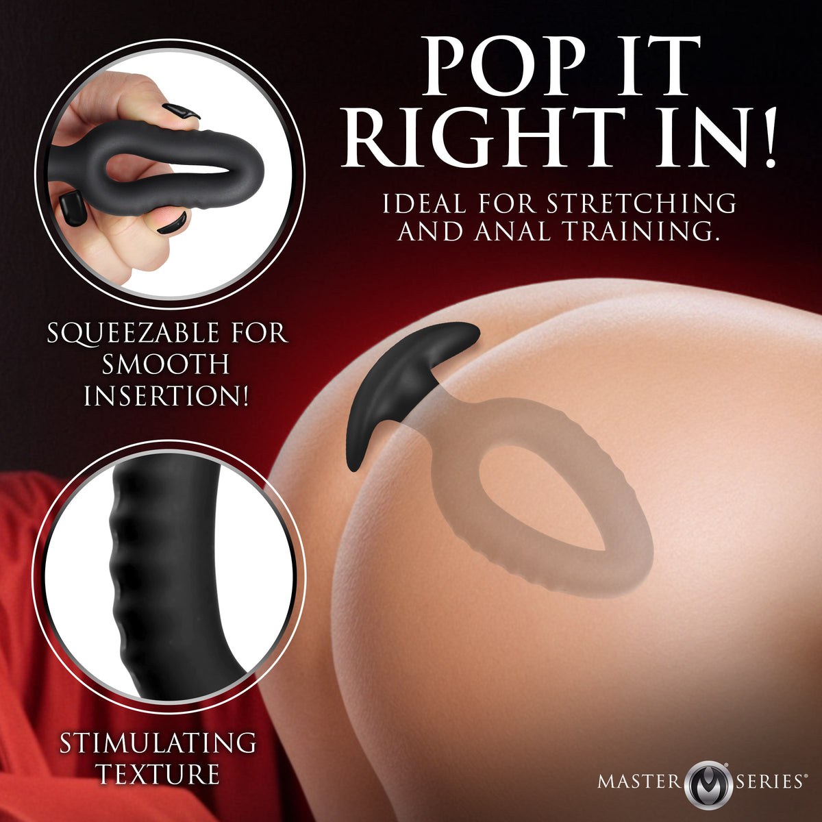 Pop Plugs 3 Piece Hollow Silicone Anal Trainer Set – butt plug, Silicone (view 3)