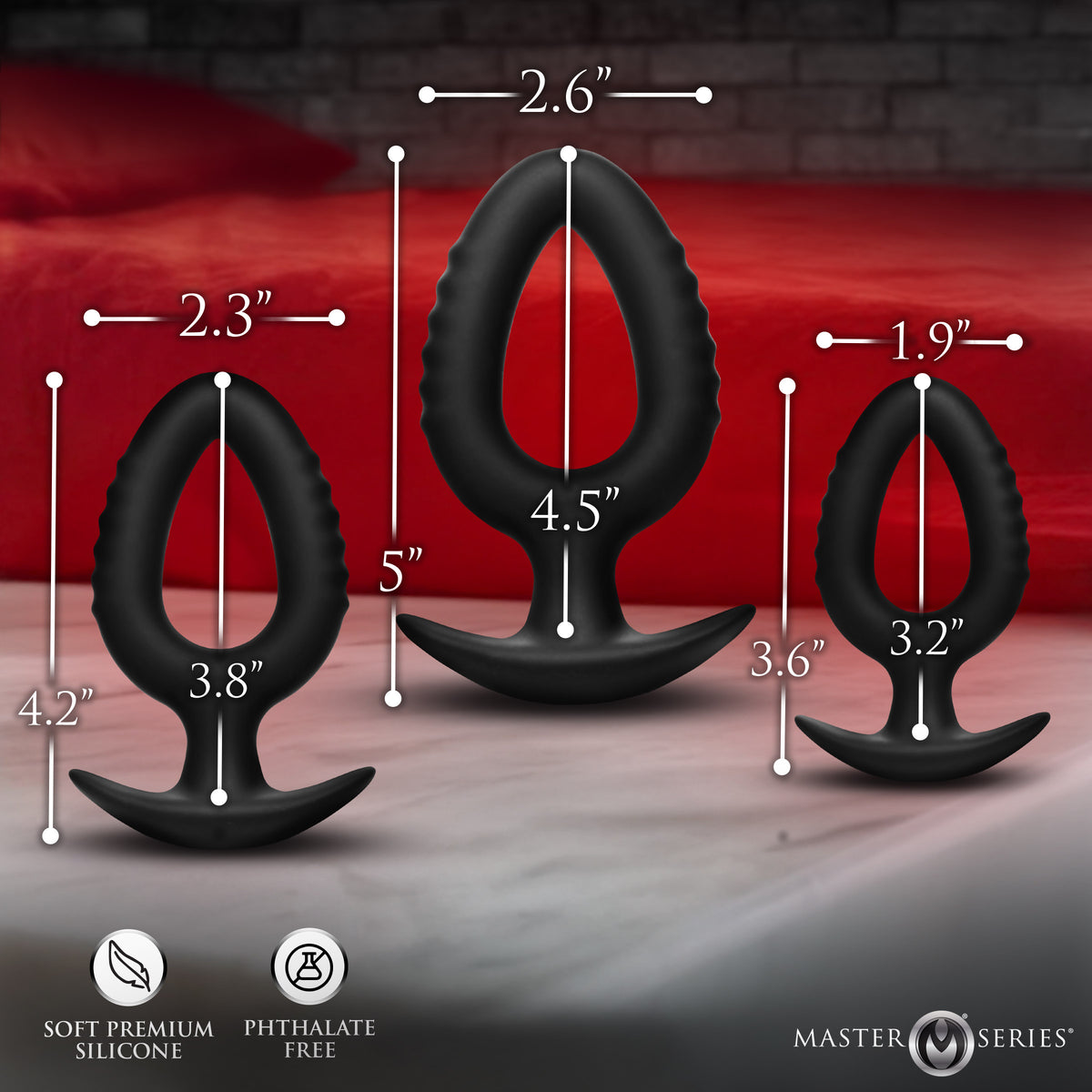 Pop Plugs 3 Piece Hollow Silicone Anal Trainer Set – butt plug, Silicone (view 4)