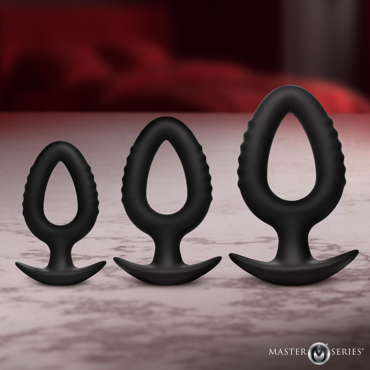 Pop Plugs 3 Piece Hollow Silicone Anal Trainer Set – butt plug, Silicone
