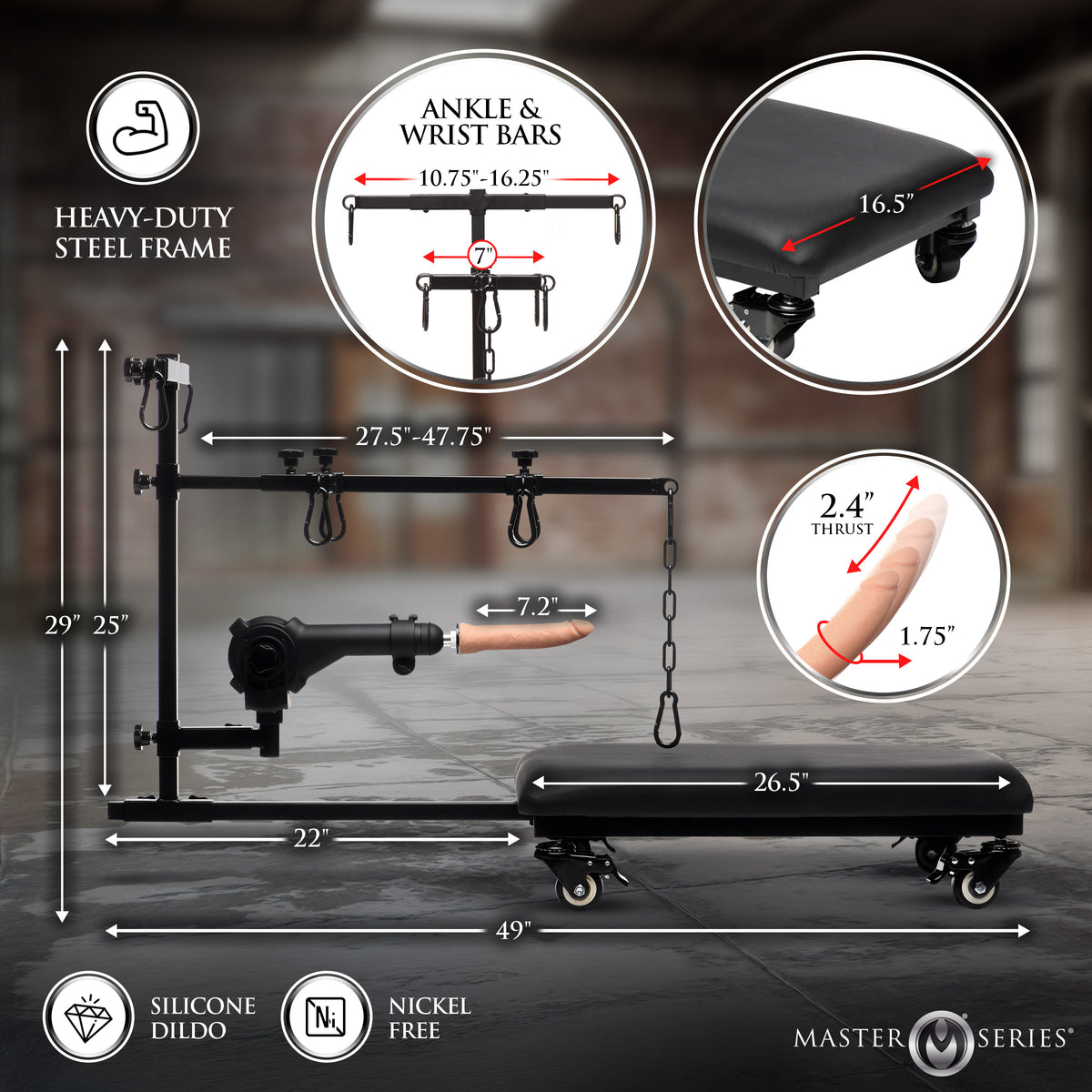 Hog Tie Restraint Rack with Sex Machine – restraints and cuffs, Silicone (view 5)