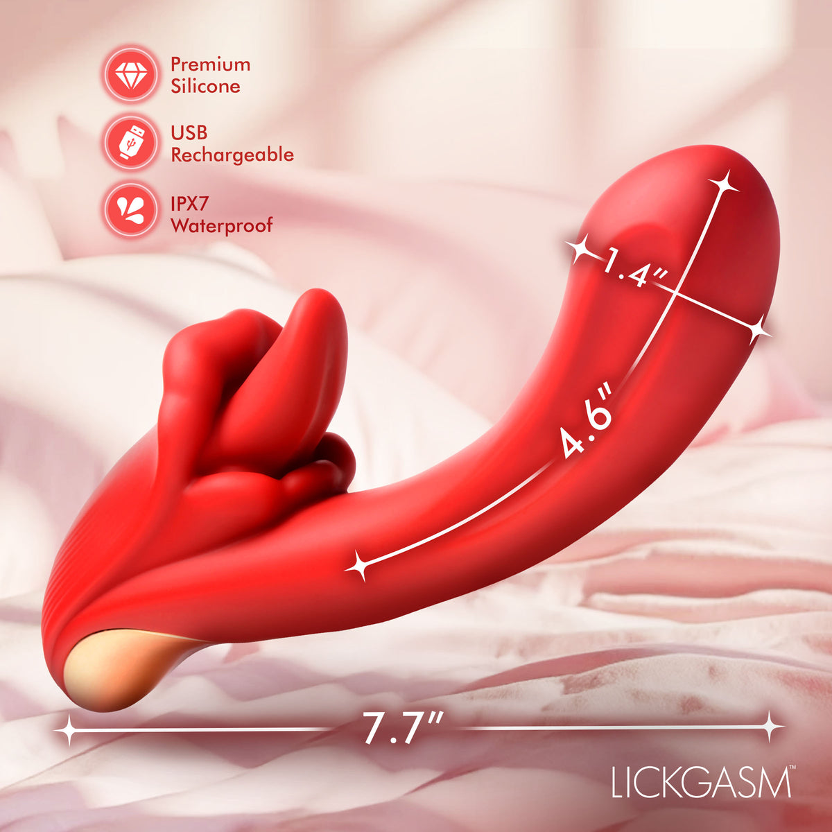 Lusty Licker Licking Silicone Vibrator, Silicone (view 5)
