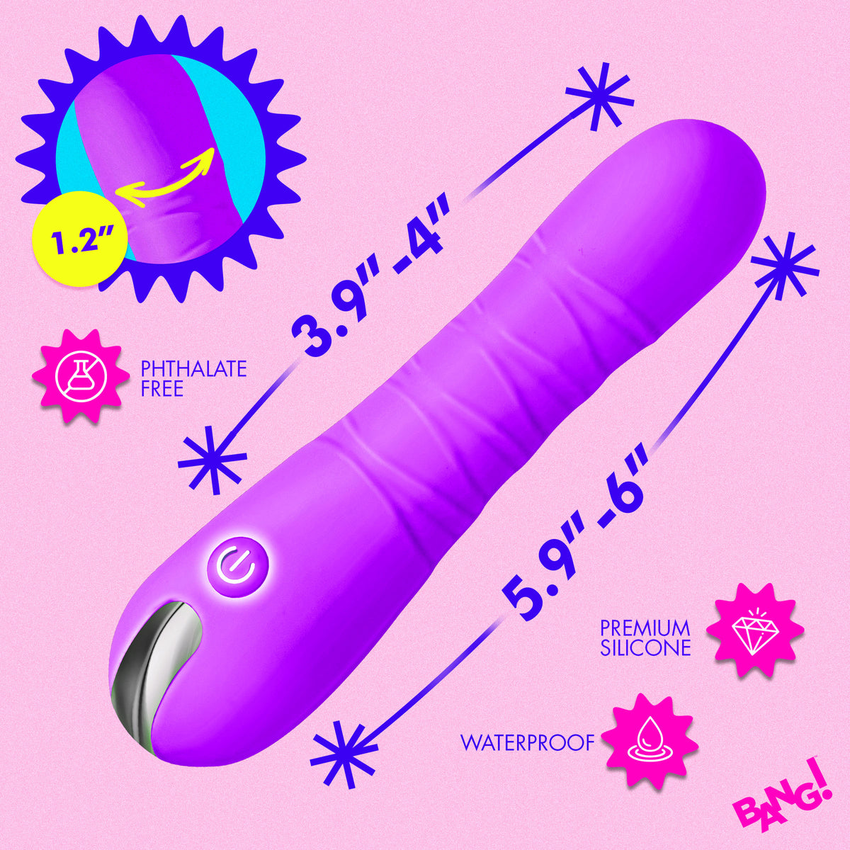 New Thrusting Silicone Dildo - Purple, Silicone (view 3)